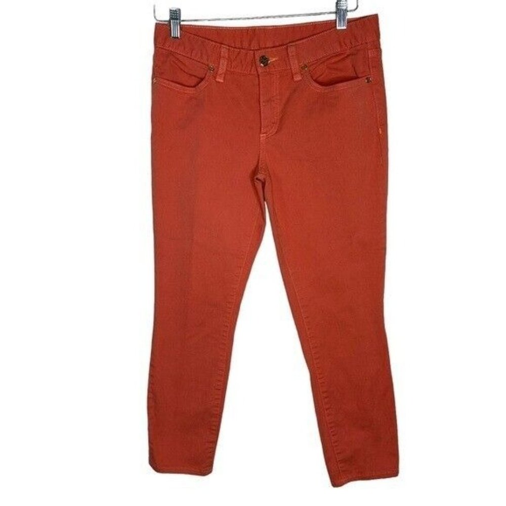 Tory Burch Cropped Skinny Jeans Burn Orange Women’s Size 28 - Picture 2 of 12